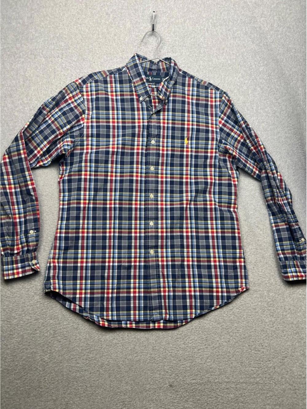 Ralph Lauren Plaid Button Up Shirt Mens L Classic Long Sleeve Custom Fit Casual